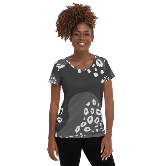 Damen-Sport-T-Shirt mit Allover-Animal-Print