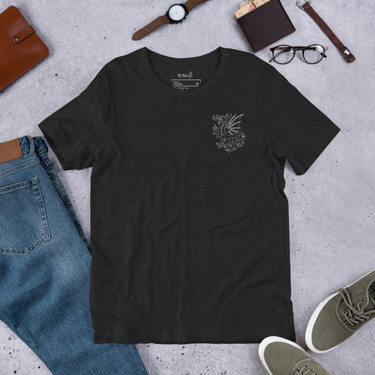 Kurzärmliges T-Shirt mit Drachenstickerei